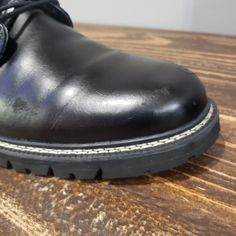 Timberland Boot Mens 12 A1PIZ Black Good Leather American Woolen Co Lace Up
